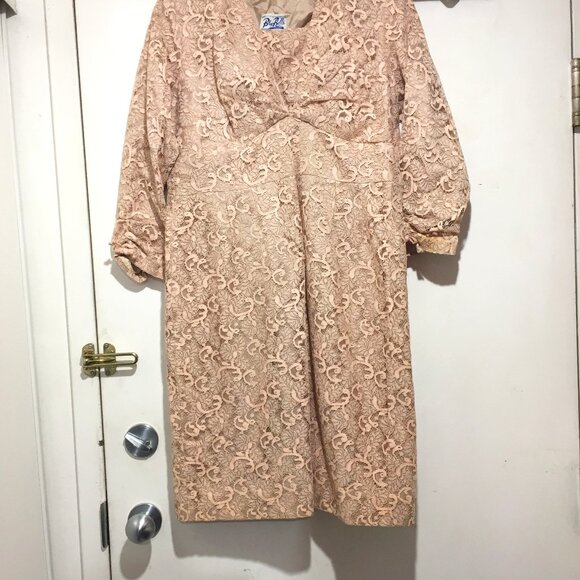 VINTAGE BLUE BELLE MIDI LACE DRESS SIZE M - Picture 4 of 8